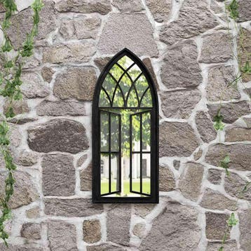 vidaXL Tuinspiegel 70x30 cm ijzer zwart, Verzenden, Nieuw