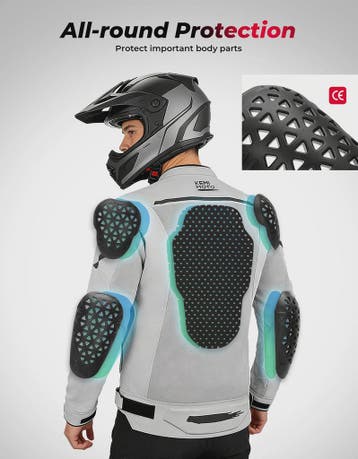Ademende Zomer Motorjas Heren - CE Bescherming & Reflecteren, Verzenden, Nieuw met kaartje