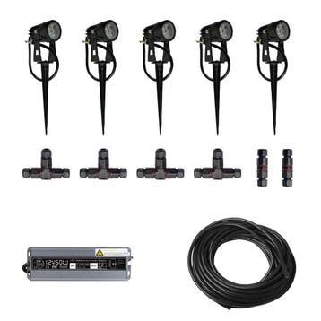 5x LED grond spot - 12V - 3 watt - complete DIY set, Tuin en Terras, Ophalen of Verzenden, Nieuw