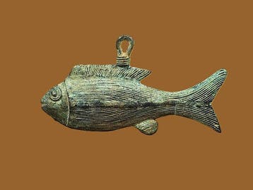Figuratief hangerschijf? Vis. - Abrammouo. - Akan -