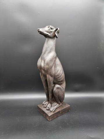 Beeld, XL 55cm Greyhound Dog - 55 cm - Hars - 2026, Antiek en Kunst
