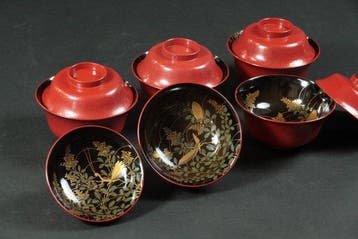 Kom - Soup Bowls with Lids (Set of 5) – Maki-e Praying