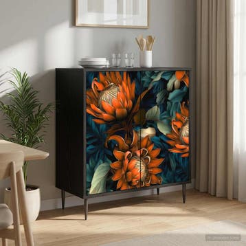 vidaXL Dressoir LOCHEM Zwart eiken 69 x 33 x 76 cm Bewerkt, Huis en Inrichting, Verzenden, Nieuw, Overige houtsoorten, Minder dan 50 cm