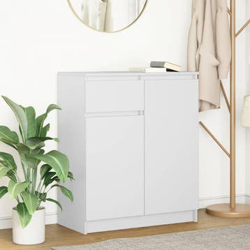 vidaXL Dressoir met lade 71x35x84 cm spaanplaat wit, Verzenden, Nieuw, Overige houtsoorten, Minder dan 50 cm