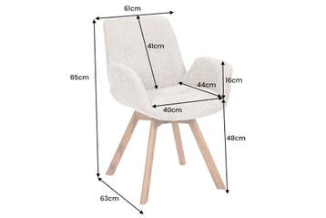 Draaibare design stoel BALTIC grijs Boucle naturel eiken, Ophalen of Verzenden, Nieuw