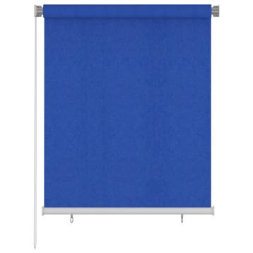 vidaXL Rolgordijn voor buiten 125(B)x140(H) cm HDPE blauw, Huis en Inrichting, Stoffering | Gordijnen en Lamellen, Verzenden, Nieuw