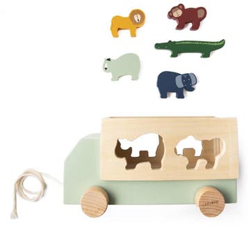 Trixie Houten Speelgoed - Dieren truck - Speelgoedauto -, Ophalen of Verzenden, Nieuw