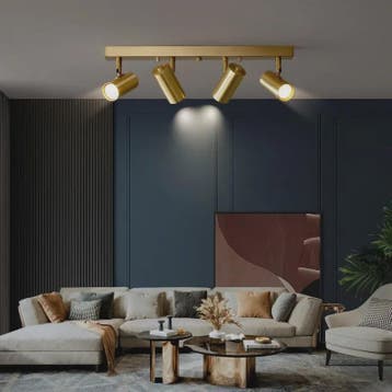 Moderne Gouden Plafondspot met 3 Draaibare Spots - Stijlvoll, Huis en Inrichting, Verzenden, Nieuw