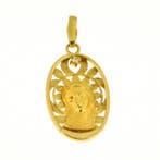 Medaille hanger - 18 karaat Geel goud Diamant (Natuurlijk)