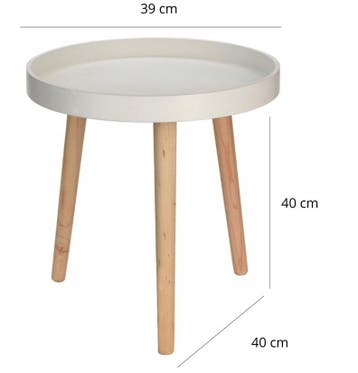 Bijzettafel Salontafel 39x40cm hout wit (Salontafels), Verzenden, Nieuw