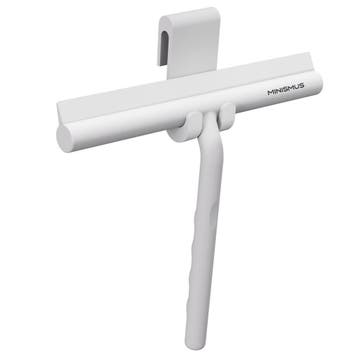 Douchewisser 21 cm met deurhaak, siliconen blad wit, Nieuw