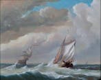 Johannes Hilverdink (1813–1902) - Zeegezicht met Schepen (No