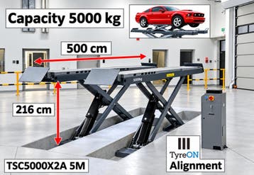 5T Uitlijnbrug Hefbrug Wielvrij hefsysteem  L=500cm  H=216cm, Auto diversen
