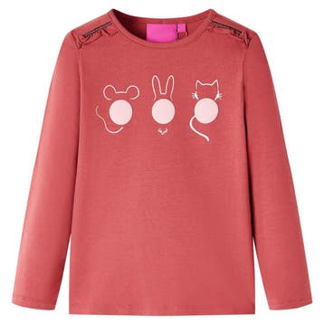 vidaXL Kindershirt met lange mouwen 104 rozebruin, Verzenden, Nieuw