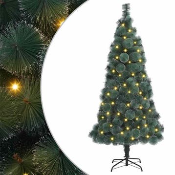 vidaXL Kunst Kerstboom met verlichting Groen 180 cm PET, Verzenden, Nieuw