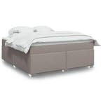 vidaXL Boxspring met matras stof taupe 180x200 cm, Eenpersoons, Verzenden, Nieuw, 80 cm
