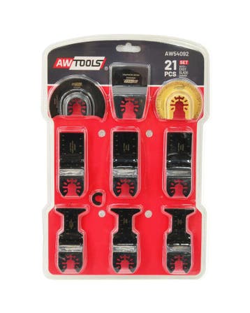 Awtools AW54092 - Multitool Zaagblad Set - 21 Stuks - Ges..., Verzenden, Nieuw