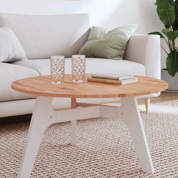 vidaXL Tafelblad rond Ø80x1,5 cm massief beukenhout, Huis en Inrichting, Tafels | Eettafels, Verzenden, Nieuw