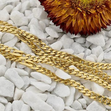 Gouden gourmetschakel ketting met wiebertjes | 81 cm, Sieraden, Tassen en Uiterlijk, Kettingen, Ophalen of Verzenden, Gebruikt