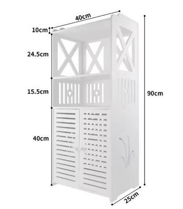 Compacte Badkameropbergkast met Dubbele Deur – PVC, Verzenden, Nieuw