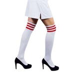 Cheerleader sokken wit rood, Verzenden, Nieuw, Feestartikel