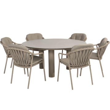 Manitoba Donato dining tuinset 160xH75 cm 7 delig keramiek, Tuin en Terras, Tuinsets en Loungesets, Ophalen of Verzenden, Nieuw