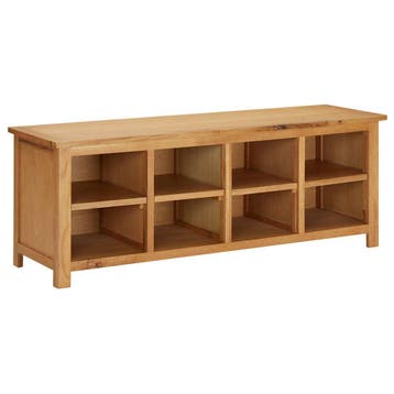 vidaXL Schoenenrek 114x37x45 cm massief eikenhout, Verzenden, Nieuw