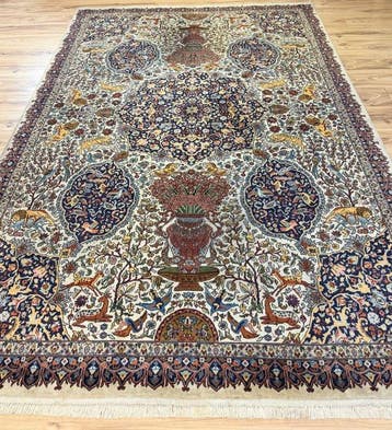 Tabriz - Vloerkleed - 2.95 m - 1.9 m - dierenparadijs kunst, Nieuw