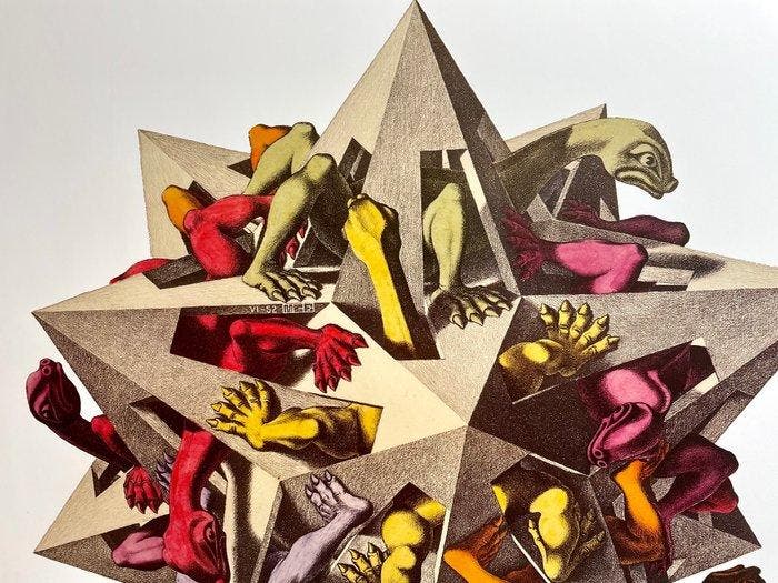 Escher (1898-1972) - Gravity (1952), Antiek en Kunst, Curiosa en Brocante