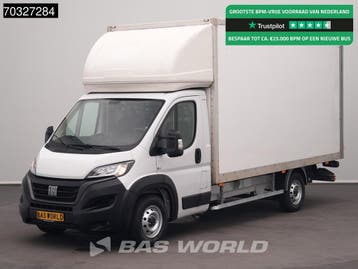 Fiat Ducato 140pk Laadklep Zijdeur Bakwagen Airco Cruise Eur, Stof, Gebruikt, Euro 6, Wit