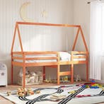 vidaXL Kinderbedhuisje 209x95,5x88 cm massief grenenhout, Verzenden, Nieuw, Bruin, Hout