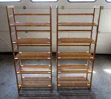 Houten Rek, Schap, Display, B57 x D26 x H135cm, Gebruikt