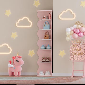Kinderschoenenrek Vestnes 108x27x27 cm roze en wit [en.casa], Verzenden, Nieuw