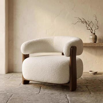 Fauteuil Bocks Be lovely en notenhout - Be Lovely beige 170, Ophalen of Verzenden, Nieuw