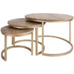 Salontafel Bart Goud - Set van 3, Huis en Inrichting, Tafels | Salontafels, Ophalen of Verzenden, Nieuw