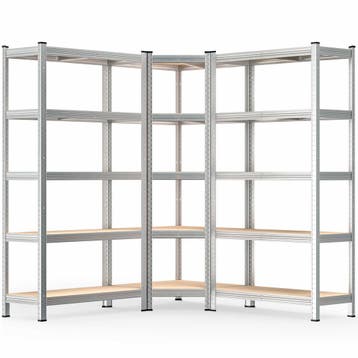 Stellingkast 15 Planken 3-delig max 875kg Hoekkast, Verzenden
