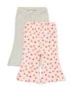 HEMA Babyleggings flared fit rib kant hartjes - 2 stuks, Verzenden, Nieuw