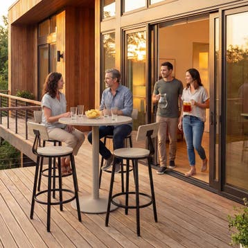 Barkrukken Poole - Industrieel licht hout, eiken Sonoma, Verzenden, Nieuw