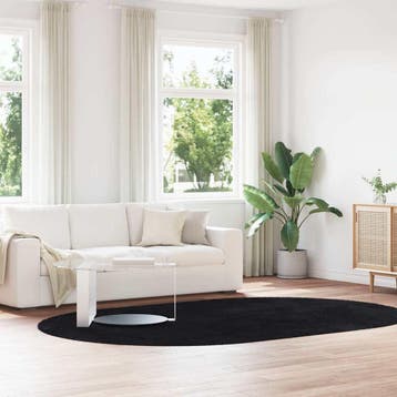 vidaXL Hoogpolig vloerkleed NAVARRA 300x200 cm polyester, Verzenden, Nieuw, Zwart