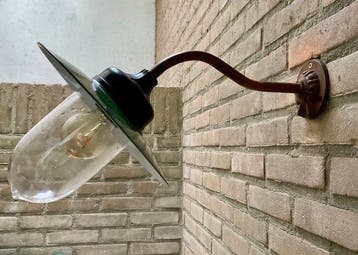 Lamp ornament - Glas, Koper - zwanenhals uitvoering