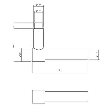 Intersteel krukespagnolet rechts L-recht incl. stangenset -, Verzenden, Nieuw