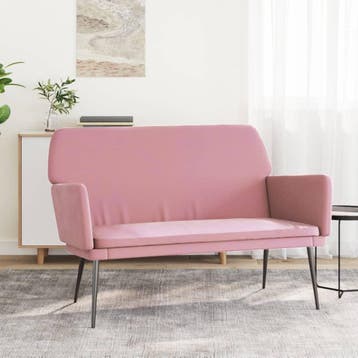 vidaXL Bankje 108x79x79 cm fluweel roze, Verzenden, Nieuw, Stof, Minder dan 150 cm