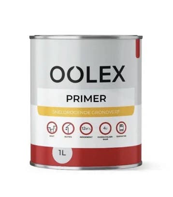 OOLEX Primer - Mergelwit - 1 liter SNELDROGEND, Ophalen of Verzenden, Nieuw, Wit, Verf