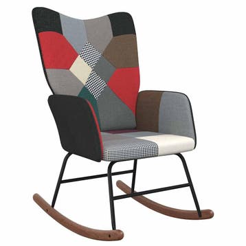 vidaXL Schommelstoel patchwork stof, Verzenden, Nieuw