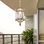 Waterdichte Retro Hanglamp –Bronskleur Brons en Glas Binnen/, Verzenden, Nieuw