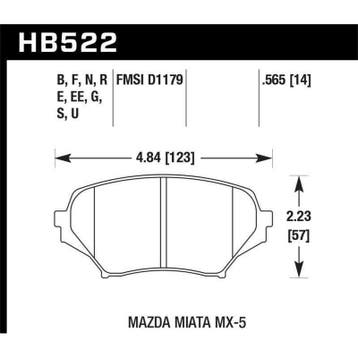 Hawk 2006-2006 Mazda MX-5 Miata Club Spec HPS 5.0 Front, Ophalen of Verzenden, Nieuw