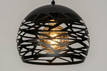 Rietveld Hanglampen - Zwart - Metaal, Verzenden, Nieuw
