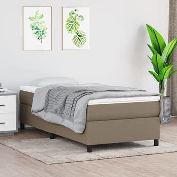 vidaXL Boxspring bed 80x200 cm stof taupe, Eenpersoons, Verzenden, Nieuw, 80 cm