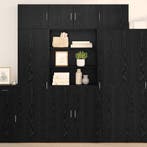 vidaXL Opbergkast Zwart Eiken 80 x 42,5 x 225 cm Bewerkt, Minder dan 50 cm, Nieuw, Overige houtsoorten, Verzenden