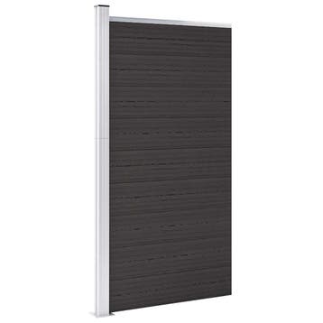 vidaXL Schuttingpaneel 95x186 cm HKC zwart, Verzenden, Nieuw, Kunststof, 1 tot 2 meter